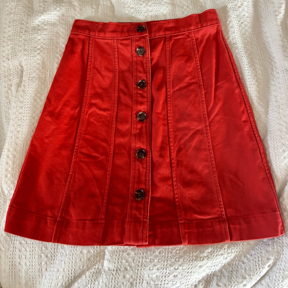 burnt orange Button-Front Women's Skirt